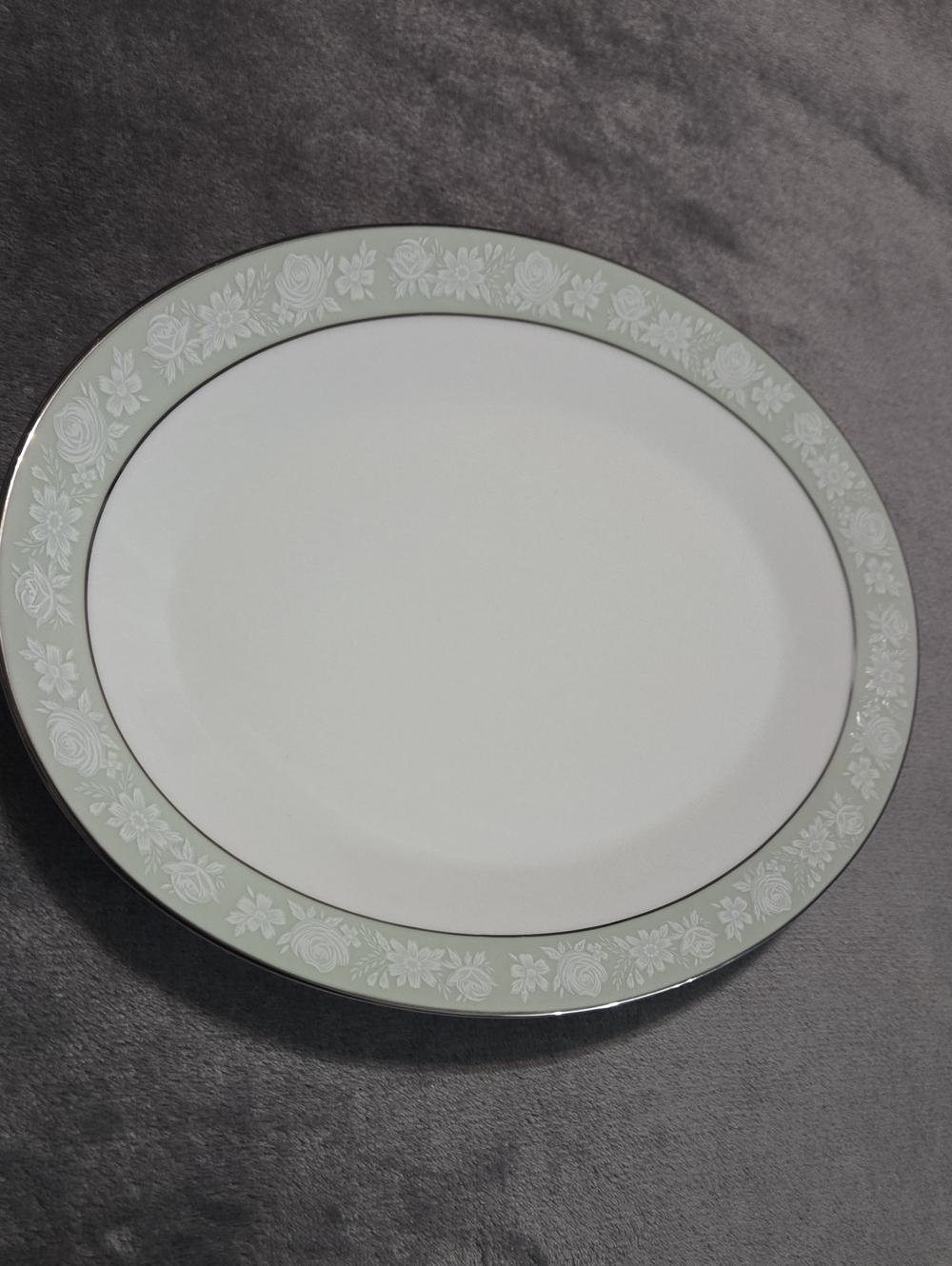 12" Platter Noritake Vienne 6885 Japan Green Floral